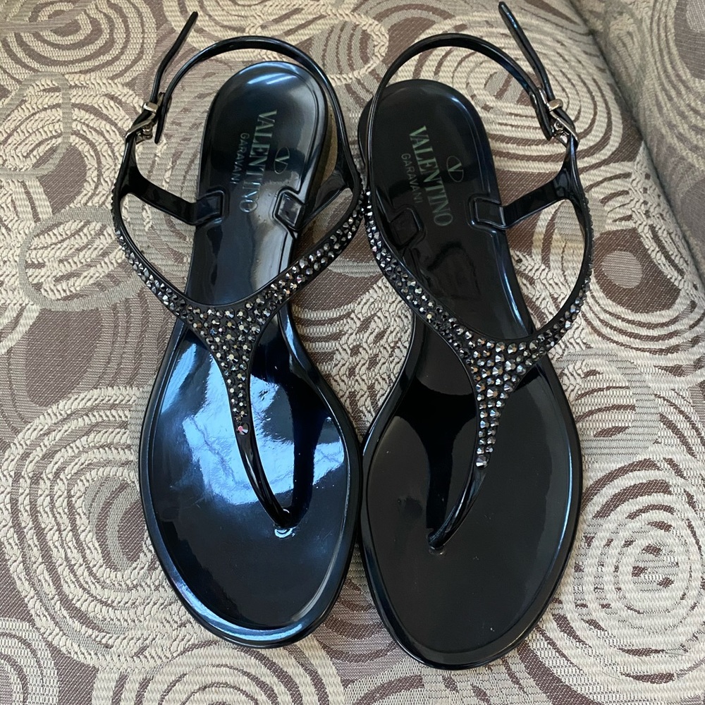 Valentino Jelly Crystal Embellished Sandals 39
